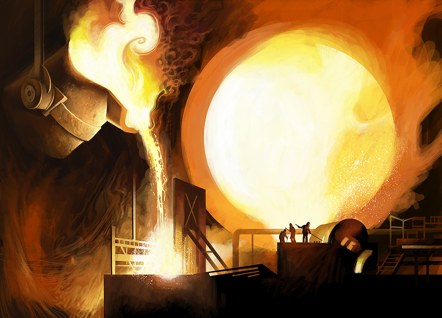Grahame Baker Smith | The Flickering Fires, in the foundry