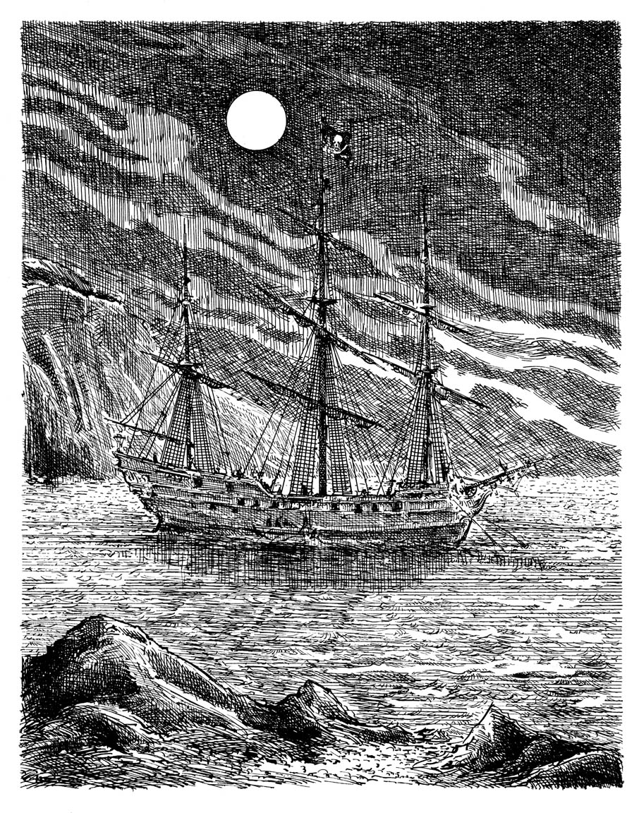Ian Miller | Pirate Ship anchored in the Black Hill Cove