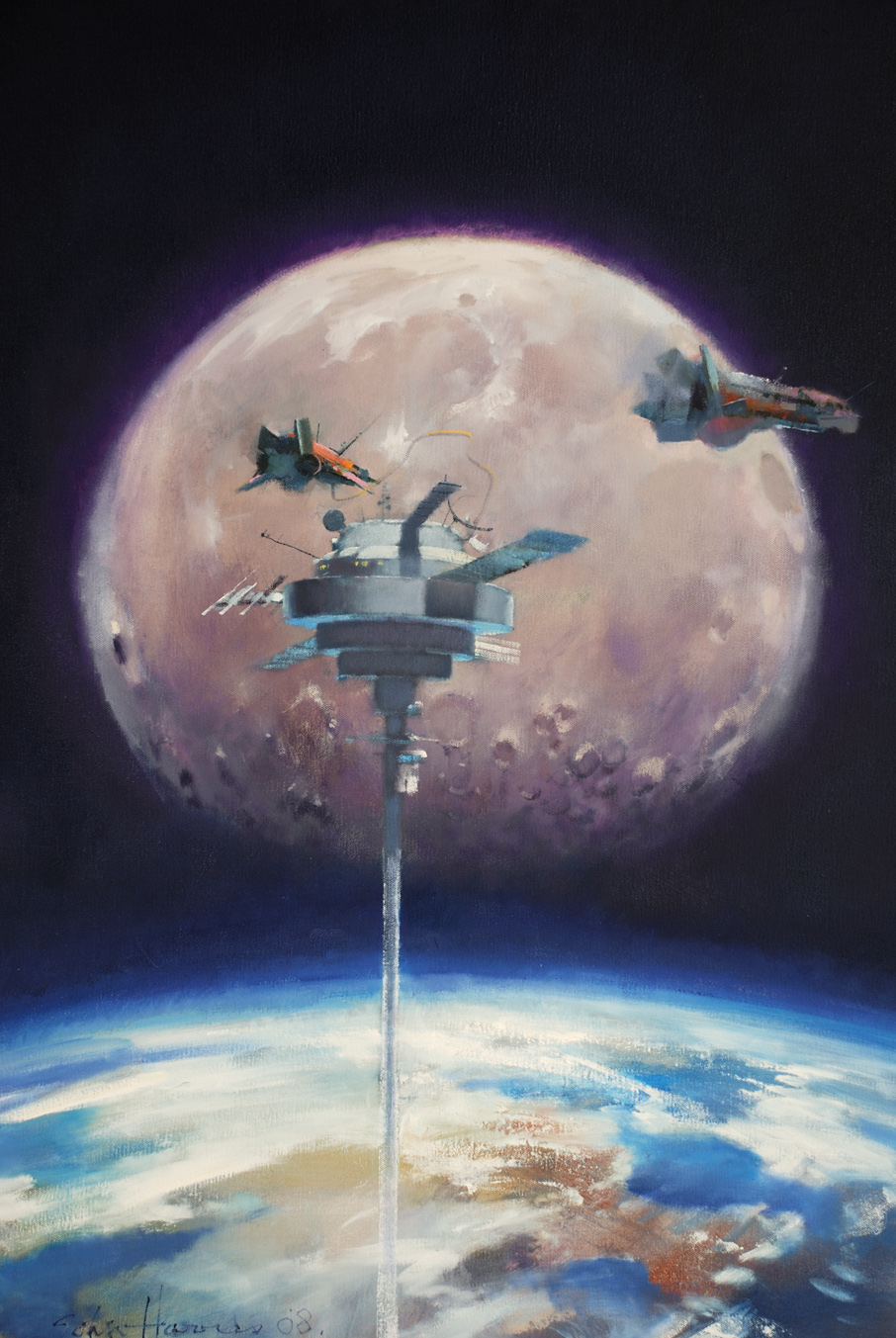 John Harris | The Last Theorem: The Space Elevator – painting