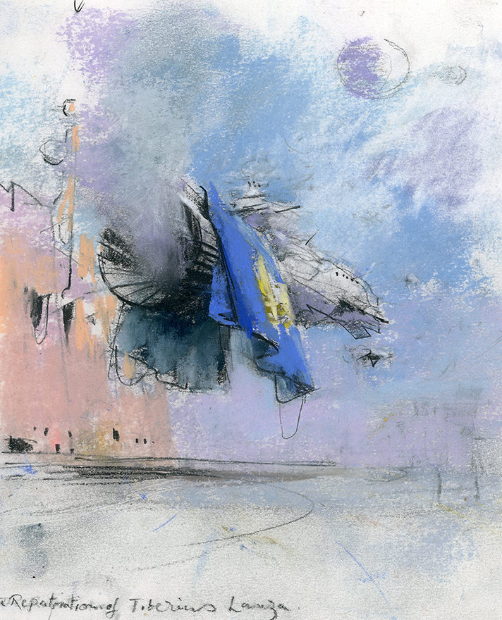 John Harris | The Repatriation of Tiberius Lanza, sketch 2