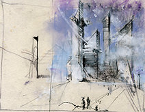 John Harris | The City and the Stars, preliminary sketch