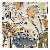 Paul Cox | Roger and his morning paper from 'Just Good Friends'